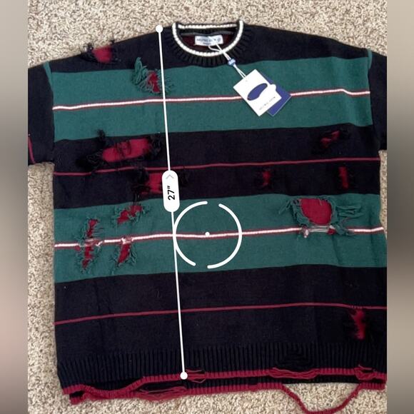 NWT AELFRIC EDEN GREEN BLACK MENS SWEATER SIZE M - Picture 7 of 11